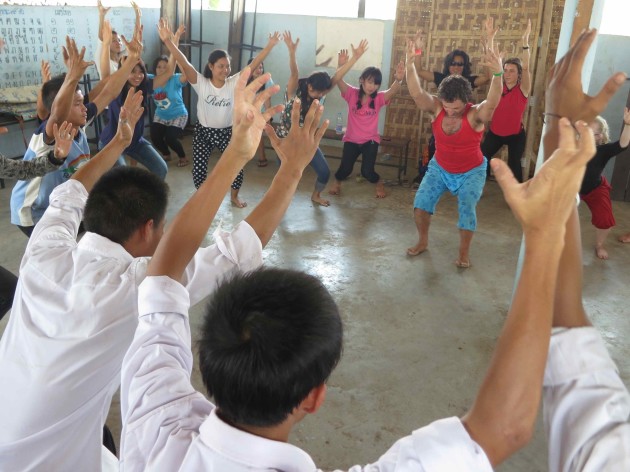 Dave teaching a yoga workshop to older students and teachers